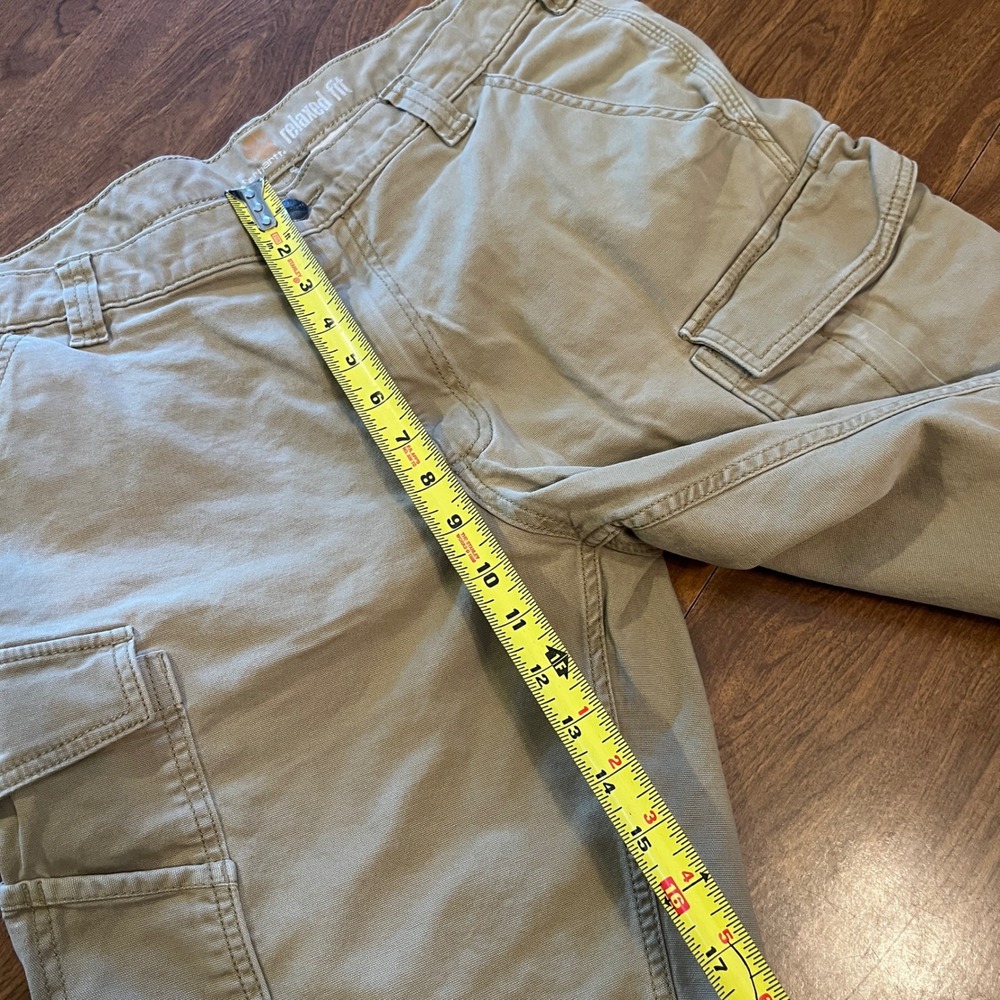Carhartt Mens 36 Relaxed Fit Cargo Shorts Tan Canvas Utility Workwear 103542 - Picture 3 of 14
